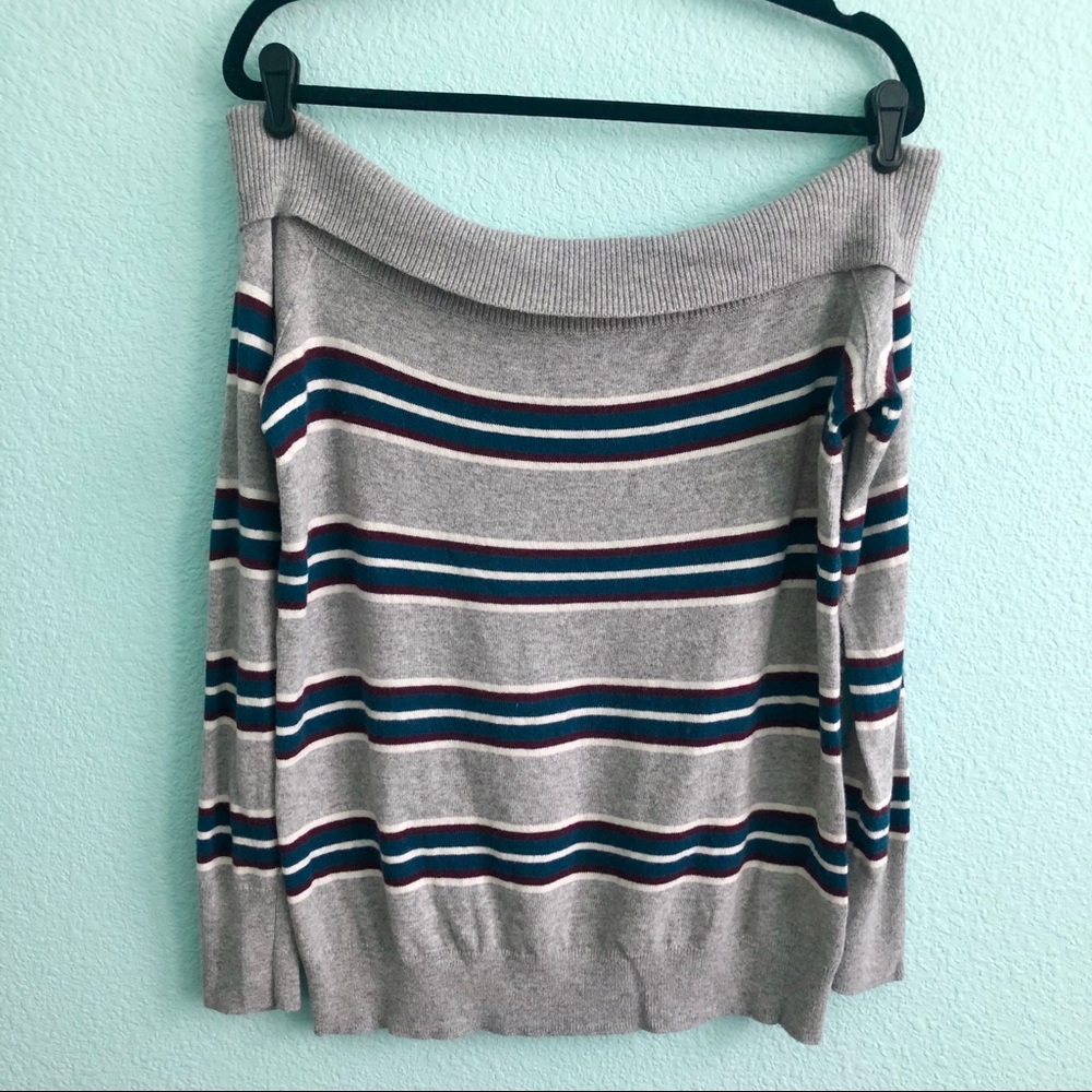 Treasure & Bond Off the Shoulder Sweater (Grey)